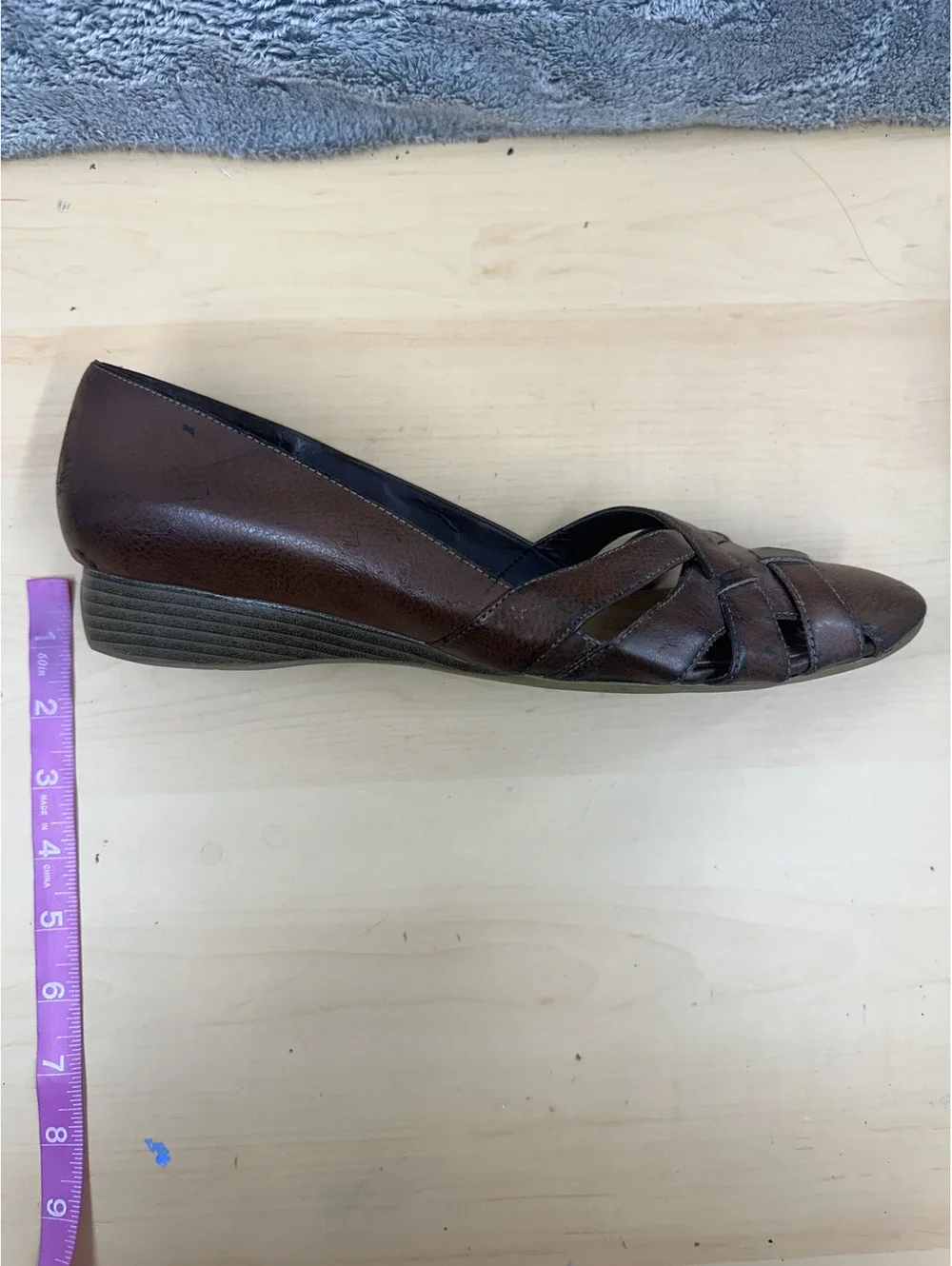 Lifestride Faux Leather Woven Flats Comfortable Casual Shoes